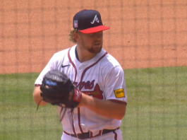 Spencer Schwellenbach Pitching Braves