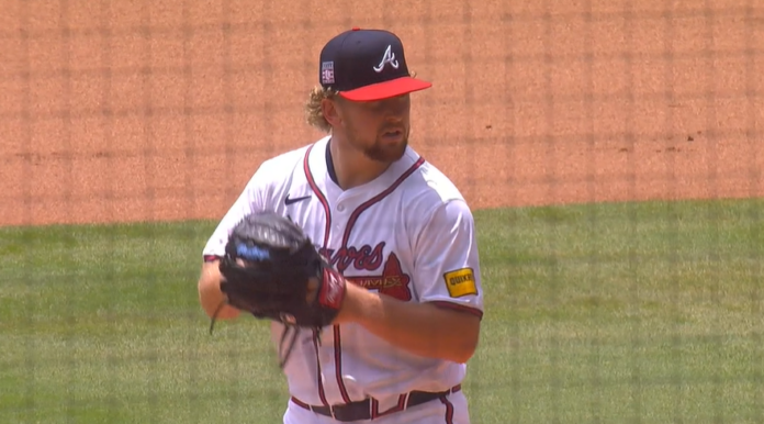 Spencer Schwellenbach Pitching Braves