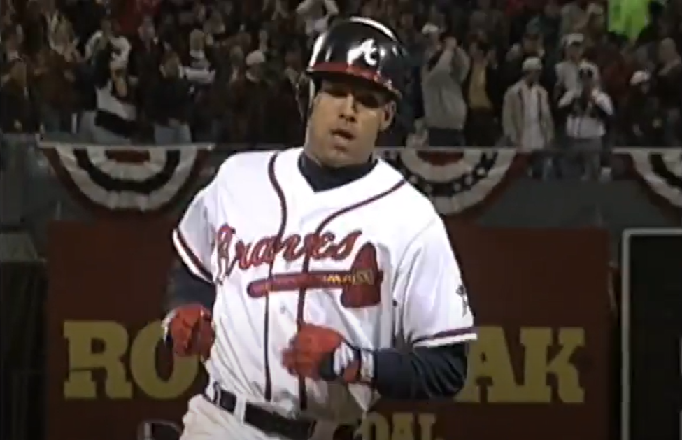 David Justice hit two home runs in the Derby and later finished the season with 40 home runs and 120 RBI.