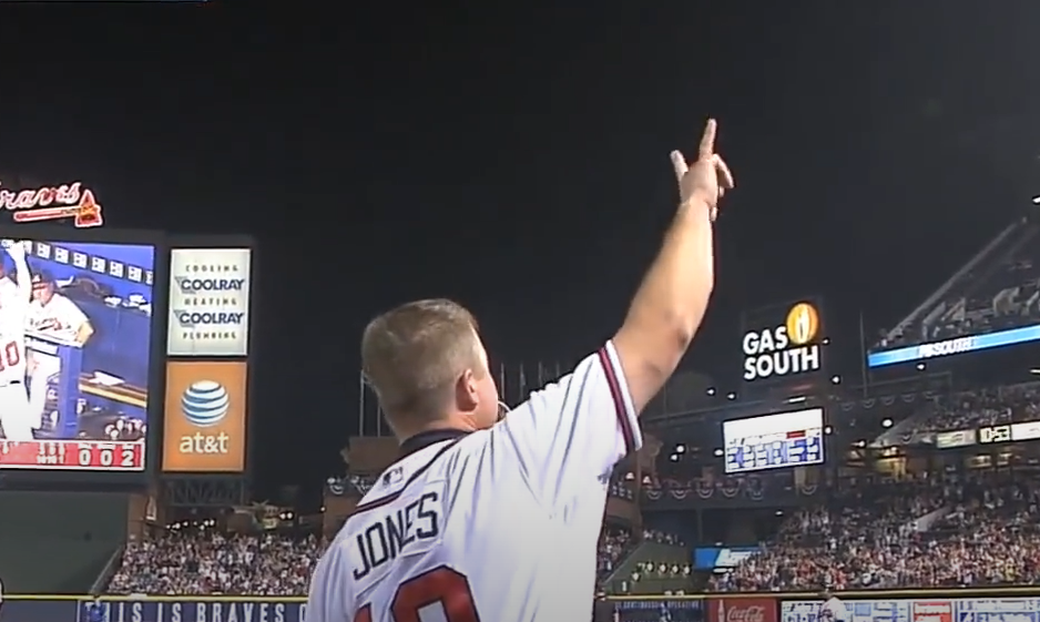 Chipper Jones is only Braves player to participate in the Home Run Derby three times.