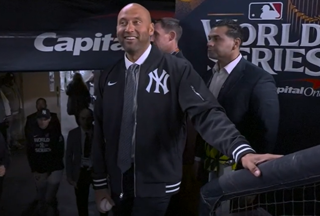 Derek Jeter Reacts with Humor