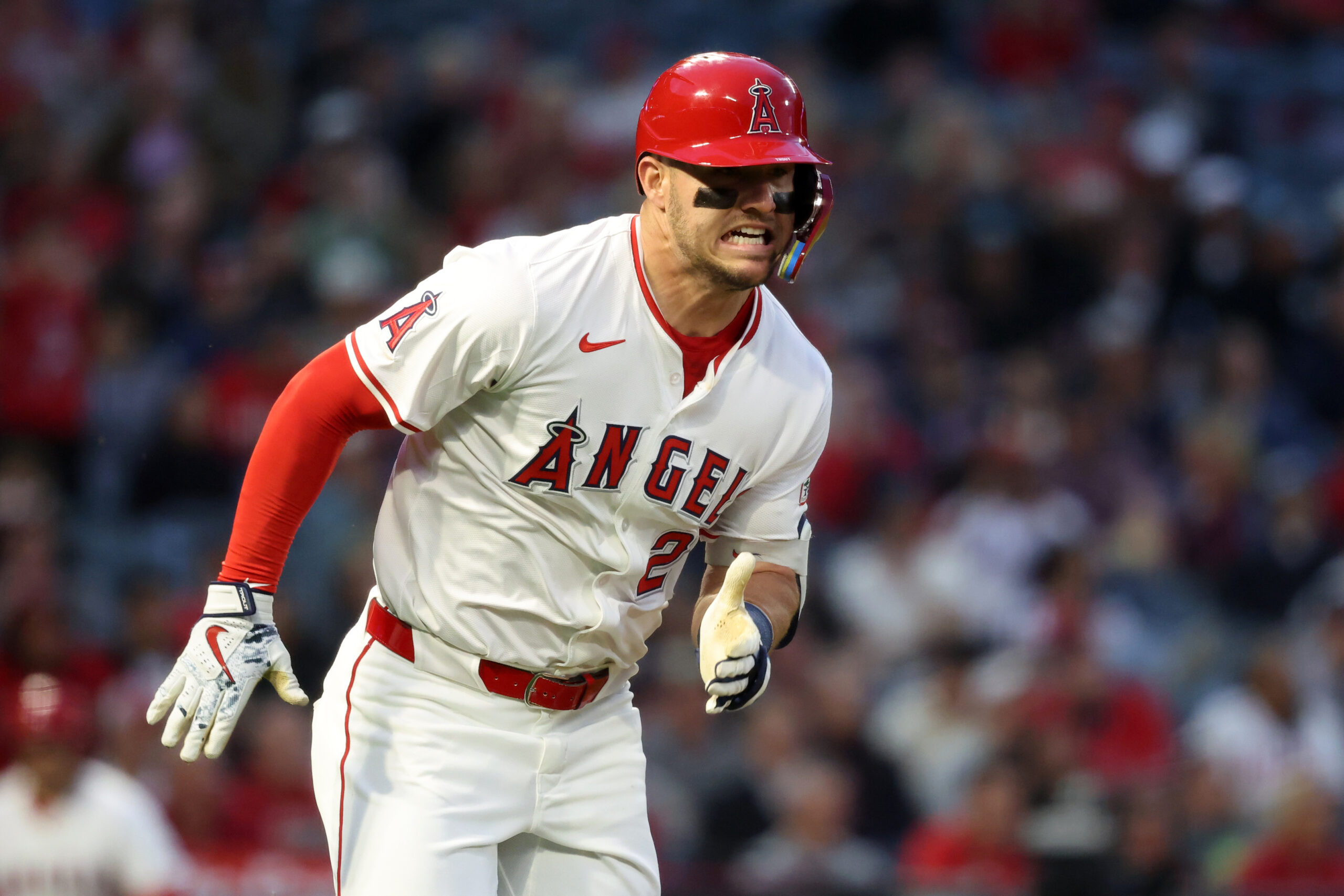 MLB Pittsburgh Pirates at Los Angeles Angels - ATL Braves Country Mike Trout in rookie Angels uniform