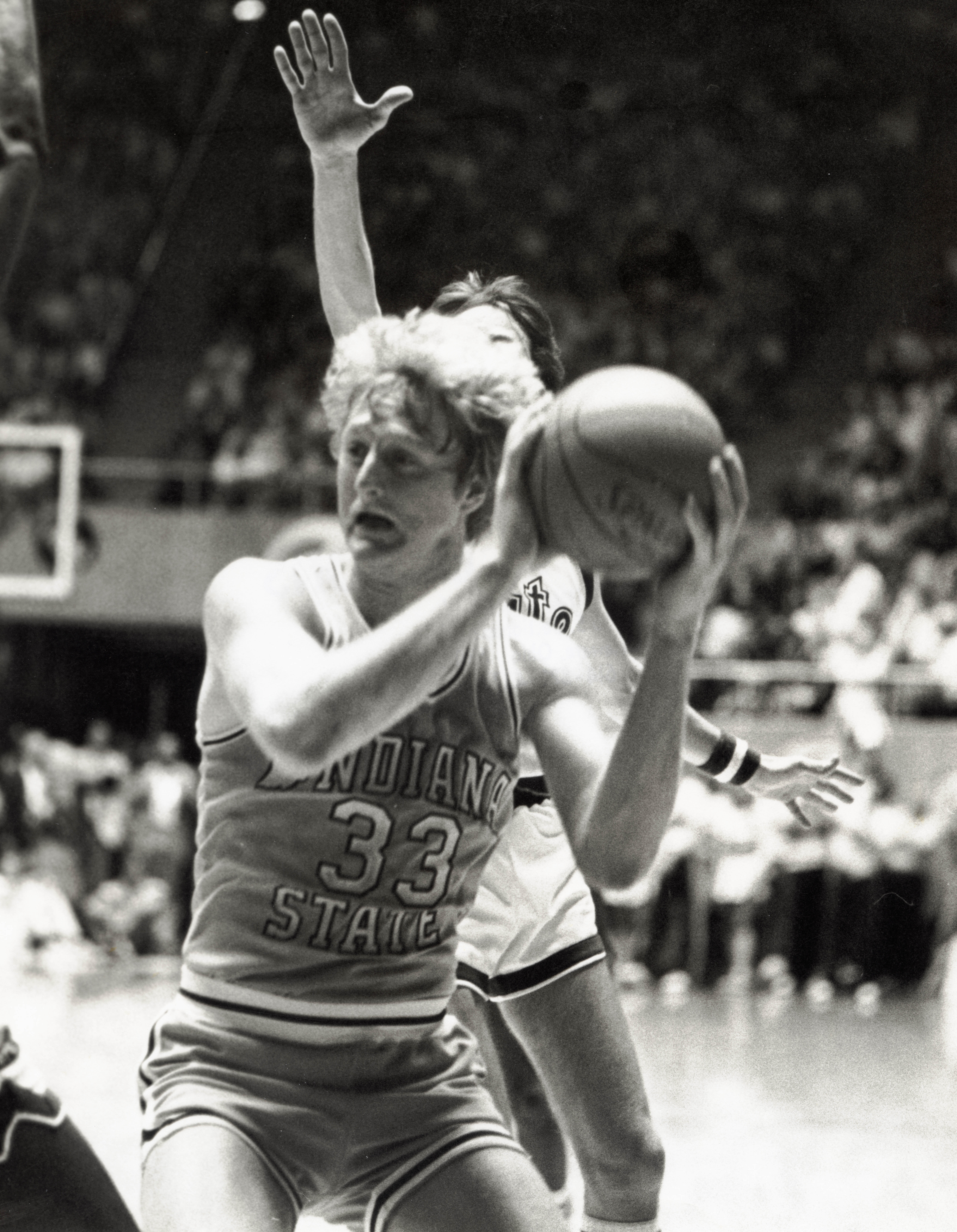 Larry Bird (33) in action