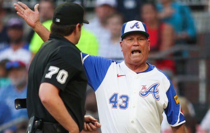 Braves Manager Loses it, Gets Ejected From Giants Gam