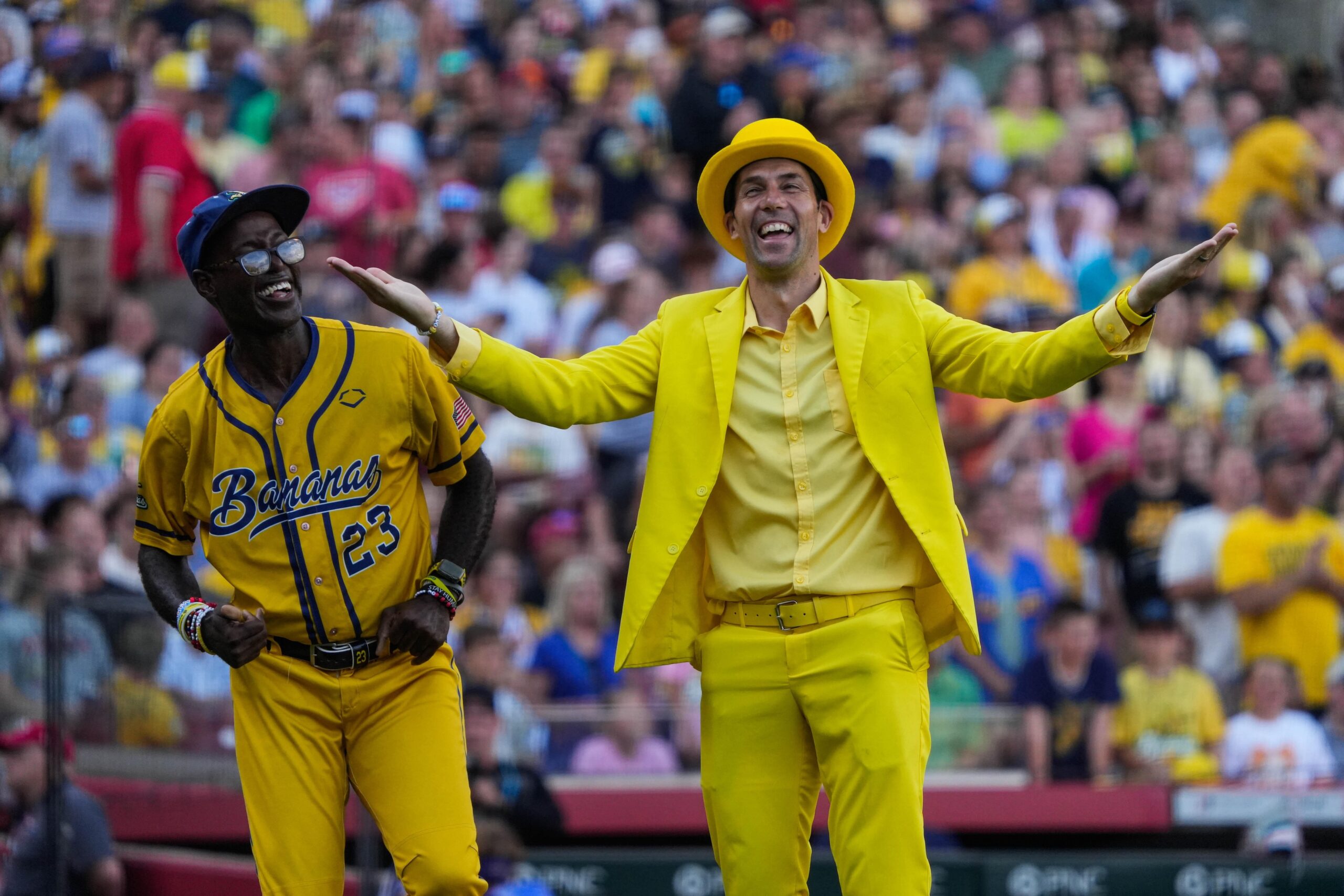 MLB Commissioner Rob Manfred Embraces Savannah Bananas MLB Commissioner Rob Manfred Embraces Savannah Bananas