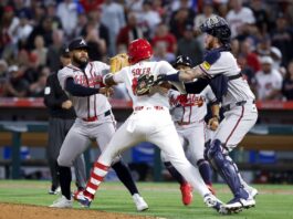 Braves vs Angels Game Erupts Into All Out Brawl Braves vs Angels Game Erupts Into All Out Brawl